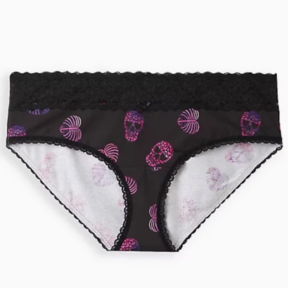 NWT TORRID Hipster Panty - Cotton Skull & Heart Black - Picture 10 of 10